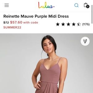 NWT Lulus Midi Dress! Beautiful mauve color.